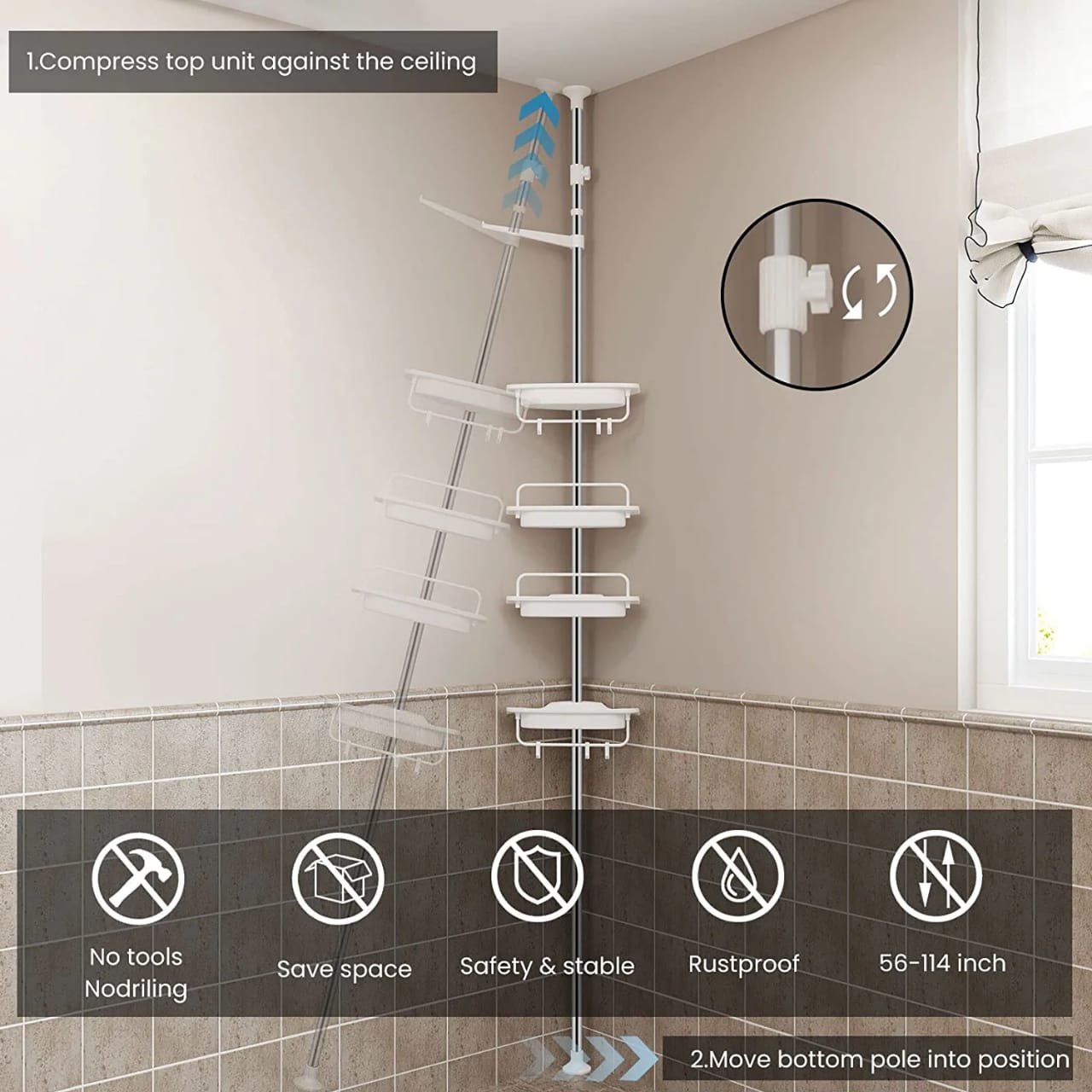 Bathroom Corner Shelf Organizer