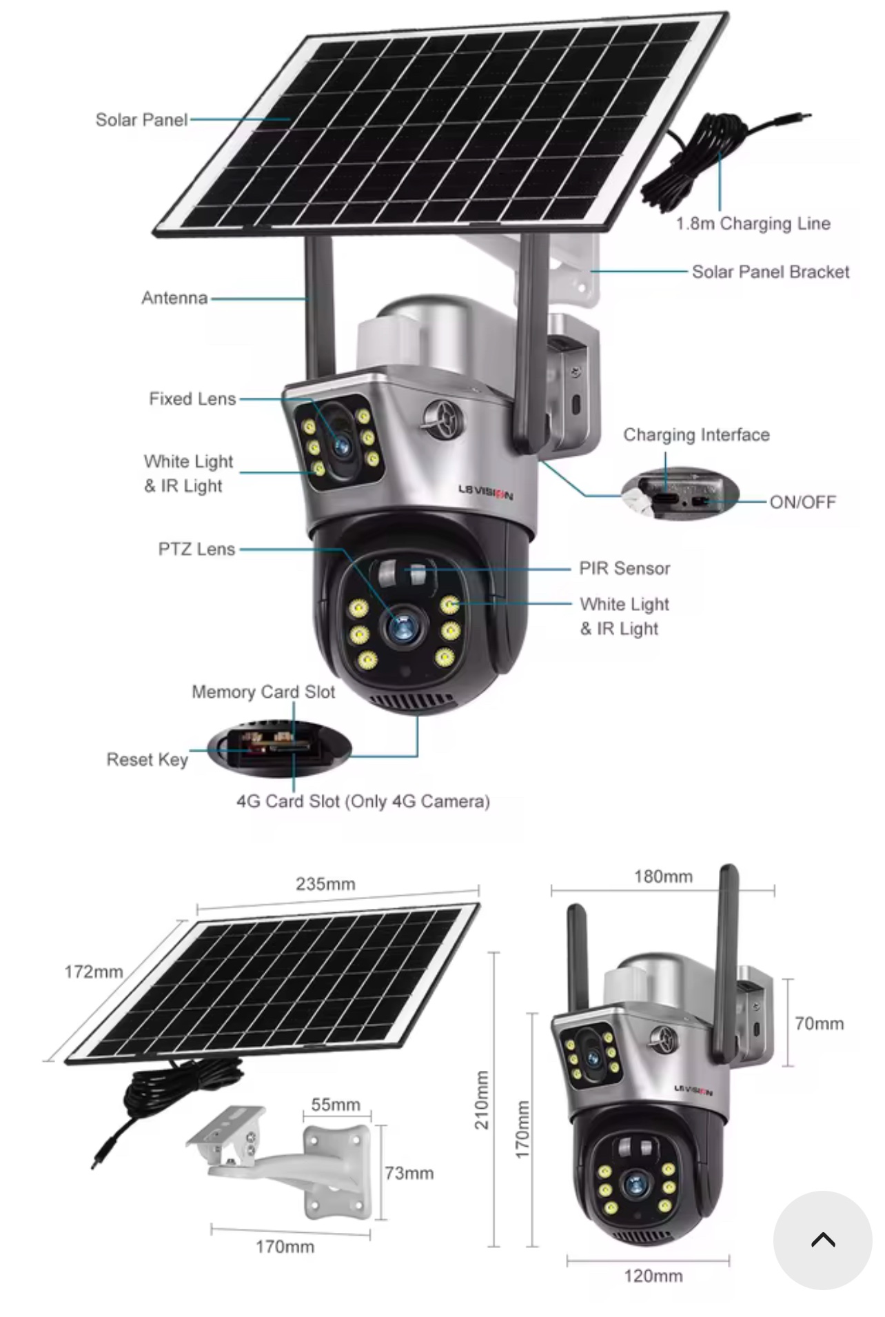 4G Solar Camera Dual lense Top Quality - Image 2