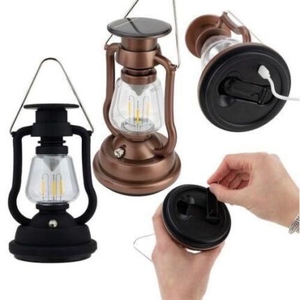 LED Solar Camping Lantern With Crank + USB Charging